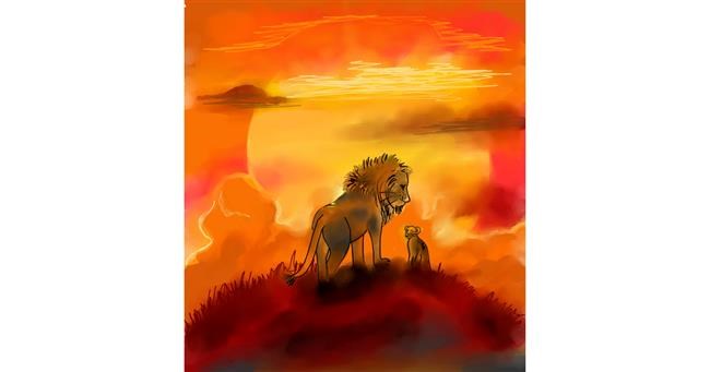 Drawing of Simba (Lion King) by Keke •_•