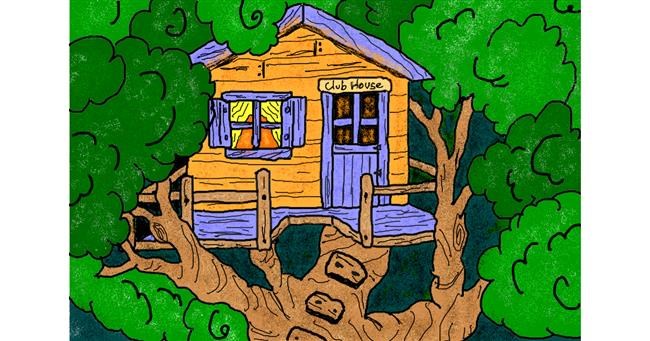 Drawing of Treehouse by InessA