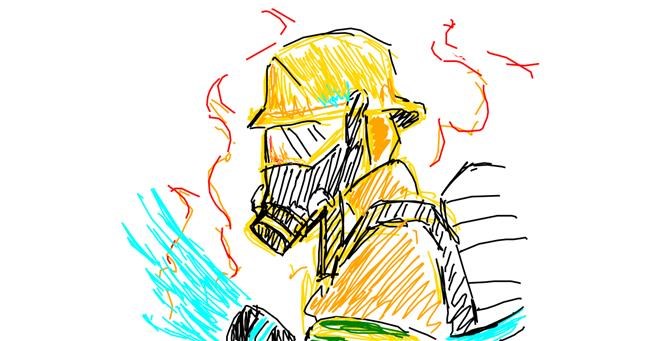 Drawing of Firefighter by Artemis