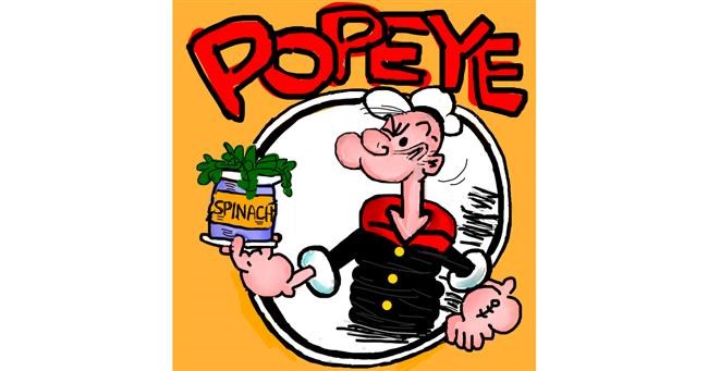 Drawing of Popeye by KayXXXlee