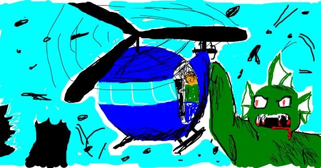 Drawing of Helicopter by polidoll