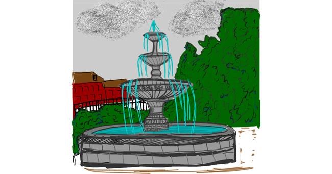 Drawing of Fountain by Kat