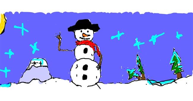 Drawing of Snowman by jayden
