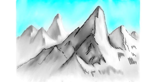 Drawing of Mountain by Wizard