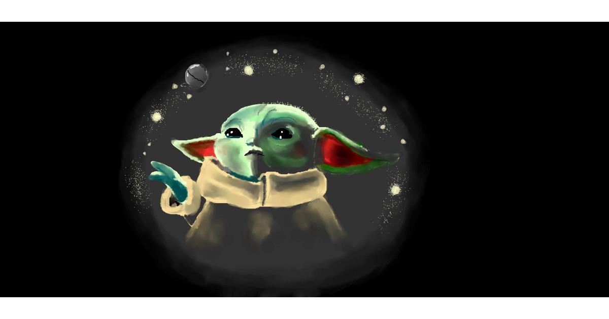 Drawing of Baby Yoda by Pinky
