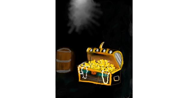 Drawing of Treasure chest by Giriyana