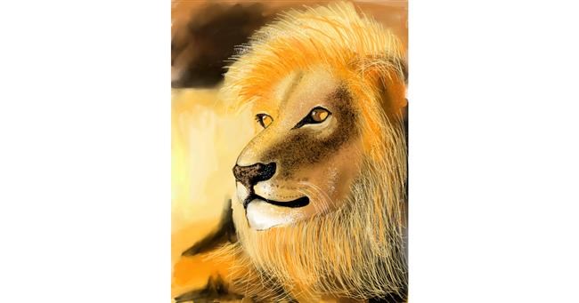 Drawing of Lion by Walter nonwhite