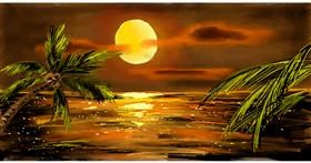 Drawing of Palm tree by Eclat de Lune