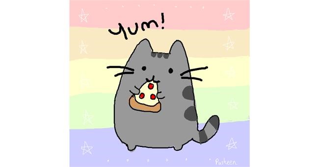 Drawing of Pizza by Burrito cat 😸