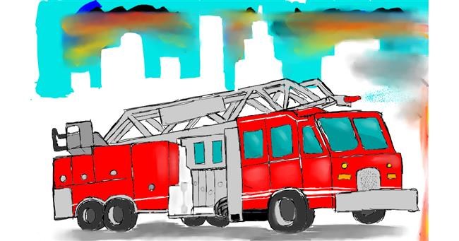 Feuerwehrauto-Zeichnung von Azura