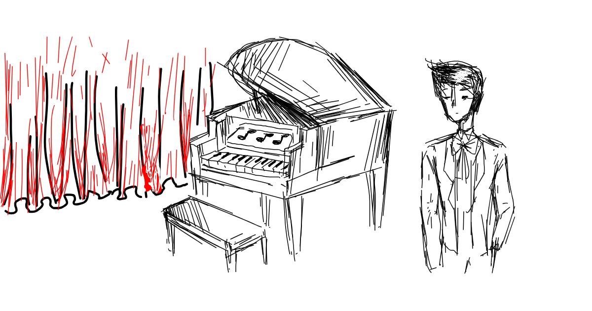 Drawing of Piano by fizhii