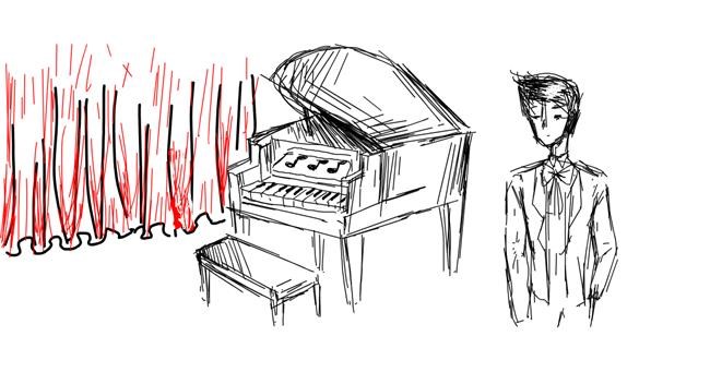 Drawing of Piano by fizhii