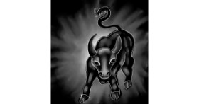 Drawing of Bull by Leah