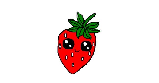 Drawing of Strawberry by Albanian girl