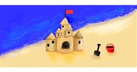 Drawing of Sand castle by Soraya