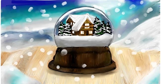 Drawing of Snow globe by Mia