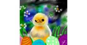 Drawing of Easter chick by Pizza Margherita 🍕
