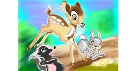 Drawing of Bambi by ⋆su⋆vinci彡