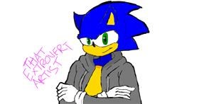 Drawing of Sonic the hedgehog by ThatExtrovertArtist