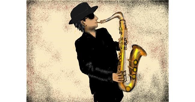 Drawing of Saxophone by SAM AKA MARGARET 🙄