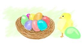 Drawing of Easter egg by Debidolittle