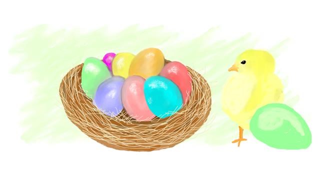 Drawing of Easter egg by Debidolittle