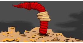 Drawing of Worm by Swimmer