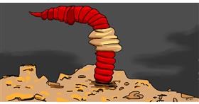 Drawing of Worm by Swimmer 