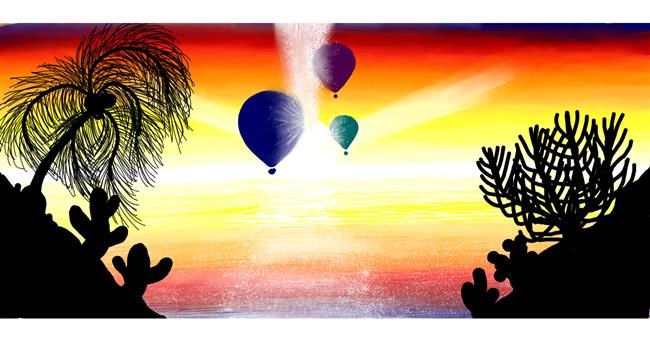Heißluftballon-Zeichnung von Sumafela