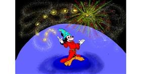 Drawing of Mickey Mouse by Betula