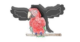 Drawing of Parrot by coconut