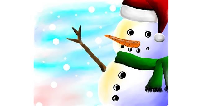 Drawing of Snowman by Freny