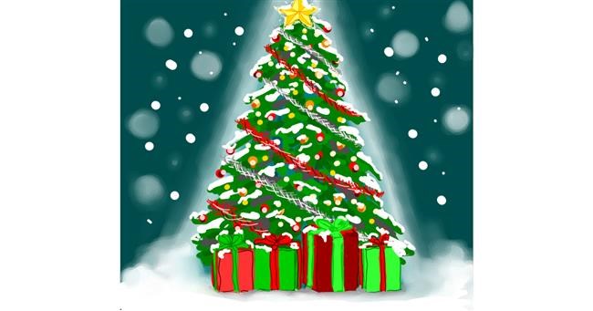 Drawing of Christmas tree by Joze