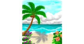 Drawing of Beach by GreyhoundMama