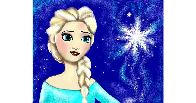 Drawing of Elsa (Disney) by Cec