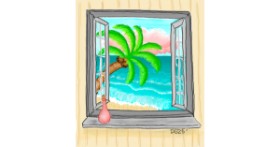 Drawing of Beach by GreyhoundMama
