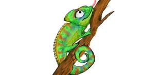 Drawing of Chameleon by -my