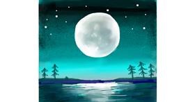 Drawing of Moon by Ja