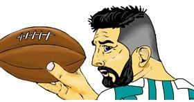 Drawing of Lionel Messi by Swimmer