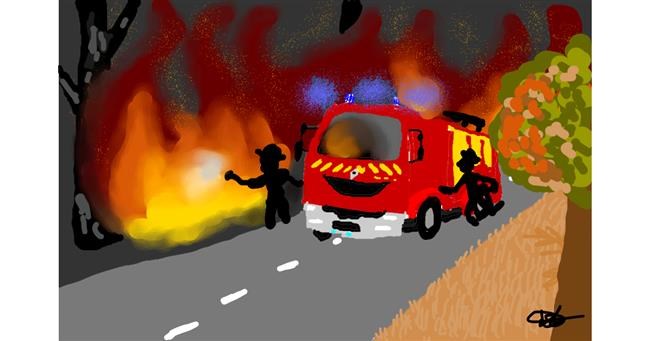 Feuerwehrauto-Zeichnung von TidoudouMlesfrites 🍟🖤