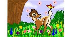 Drawing of Bambi by Monty