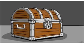 Drawing of Treasure chest by Swimmer