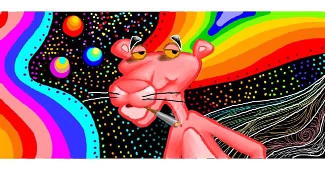 Drawing of Pink Panther by Güber Gru