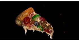 Drawing of Pizza by Unc