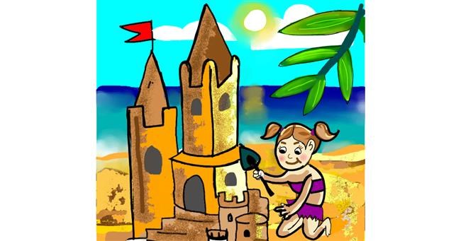 Drawing of Sand castle by Namie