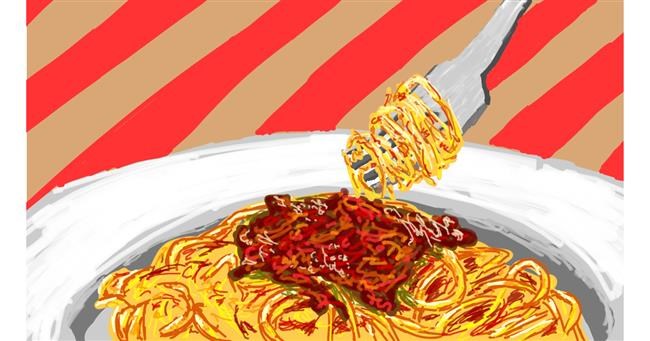 Drawing of Spaghetti by Sam