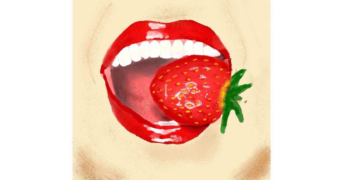 Drawing of Strawberry by Nru