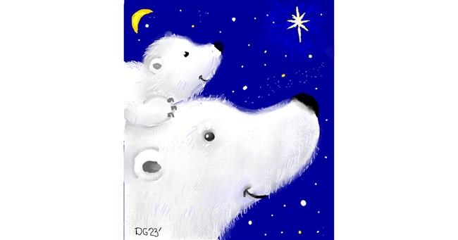 Drawing of Polar Bear by GreyhoundMama