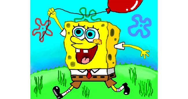 Drawing of Spongebob by Zi