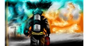 Drawing of Firefighter by AYAN